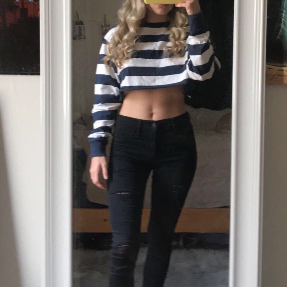 brandy melville striped crop top